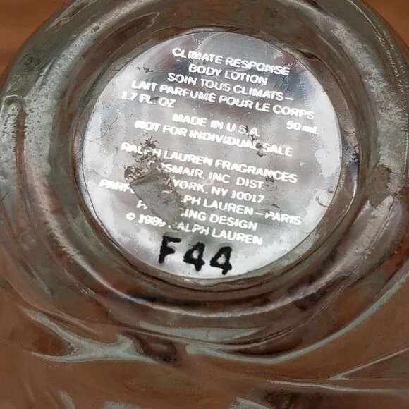 Ralph Lauren Cut Glass Jar Climate Response Body Lotion 3.5" Vanity Bottle - Picture 4 of 6